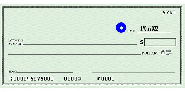 A personal check showing the date written on it