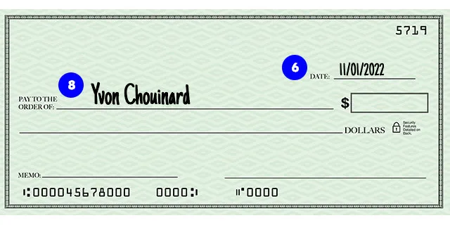 A personal check showing the recipient's name filled out